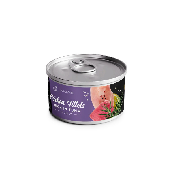 Корм вологий Savory Chicken Fillets rich in Tuna in Jelly for Adult Cats філе курки з тунцем в желе для дорослих котів, 70 г