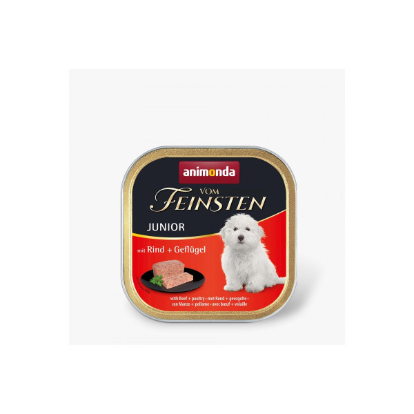 Вологий корм Animonda Vom Feinsten Junior with Beef + Poultry з яловичиною та птицею для цуценят, 150 г