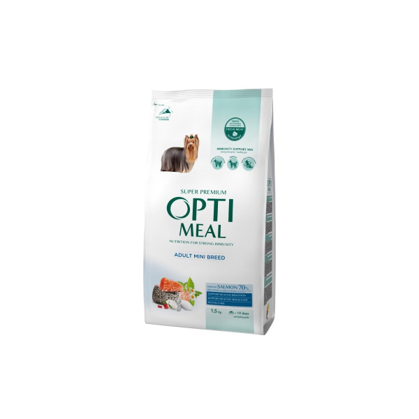 Сухий корм Optimeal, для дорослих собак міні порід, лосось, 1,5 кг
