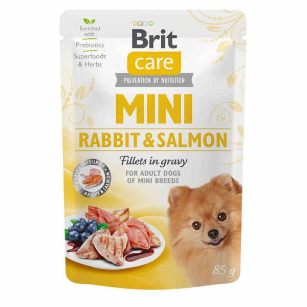Brit Care Mini Dog pouch 85g філе кролика та лосося в соусі