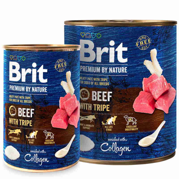 Brit Premium вологий корм для собак з яловичиною та трібухами 0,8 кг