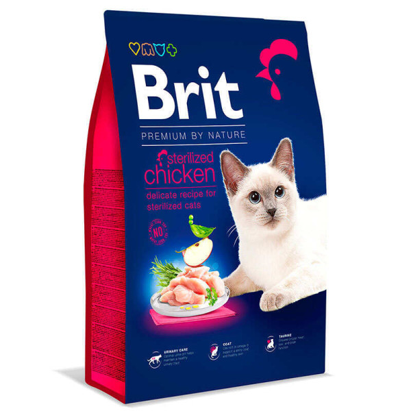 Сухий корм для стерилізованих котів Brit Premium by Nature Cat Sterilised Chicken з куркою, 8 кг
