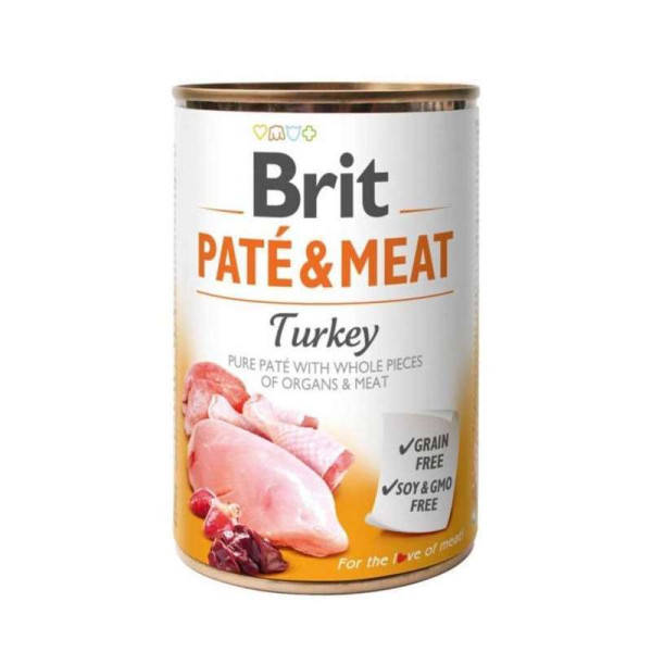 Brit Pate & Meat Dog k 400 g для дорослих собак з індичкою