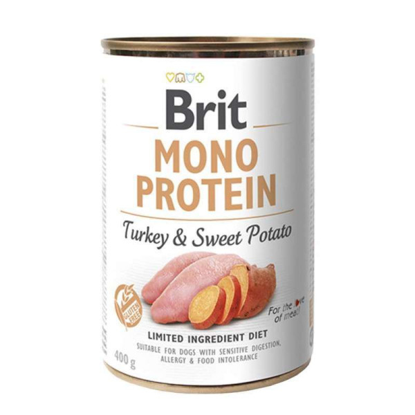 Brit Mono Protein Dog k 400 g для дорослих собак з індичкою та бататом