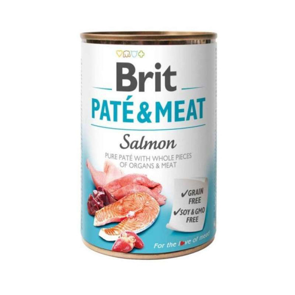 Brit Pate & Meat Dog k 400 g для дорослих собак з лососем
