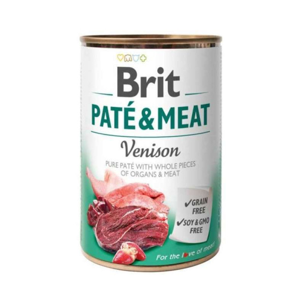 Brit Pate & Meat Dog k 400 g для дорослих собак з олениною