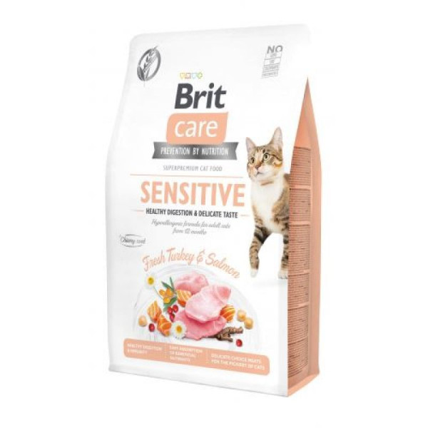 Brit Care Cat GF Sensitive HDigestion & Delicate Taste, для вибагливих кішок) 7 кг