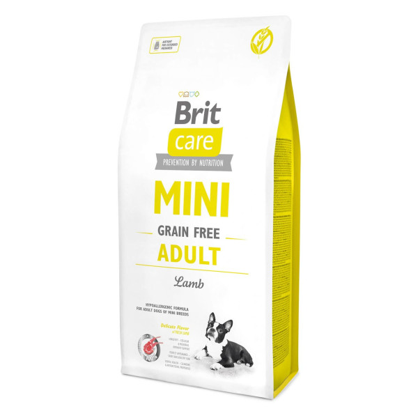 Сухий корм для дорослих собак мініатюрних порід Brit Care GF Mini Adult Lamb з ягням, 7 кг