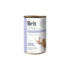 Вологий корм Brit GF VetDiet Gastrointestinal для собак, при проблемах з травленням, лосось та горошок, 400 г