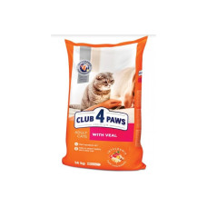 Сухий корм Club 4 Paws (Клуб 4 лапи) ПРЕМІУМ Veal , для дорослих котів, з телятиною, 14 кг