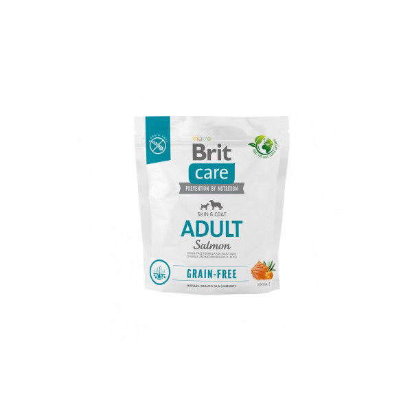 Корм для собак маленьких та середніх порід Brit Care Dog Grain-free Adult беззерновий з лососем, 1 кг