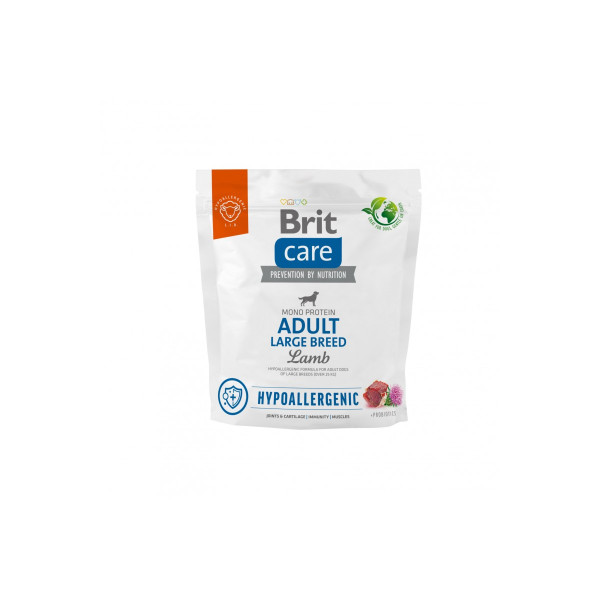 Корм для собак великих порід Brit Care Dog Hypoallergenic Adult Large Breed гіпоалергенний з ягням, 1 кг