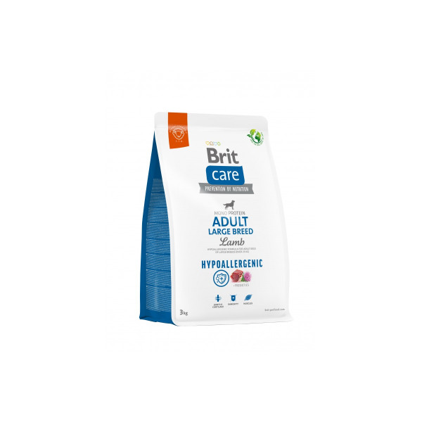 Корм для собак великих порід Brit Care Dog Hypoallergenic Adult Large Breed гіпоалергенний з ягням, 3 кг
