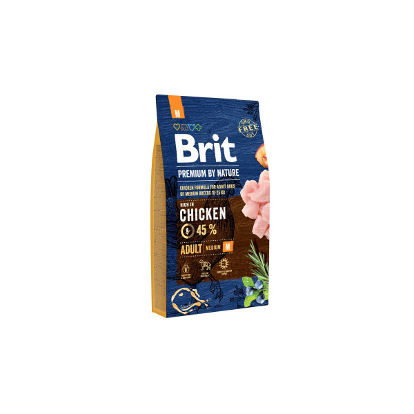 Сухий корм для дорослих собак середніх порід Brit Premium Dog Adult M з куркою, 8 кг