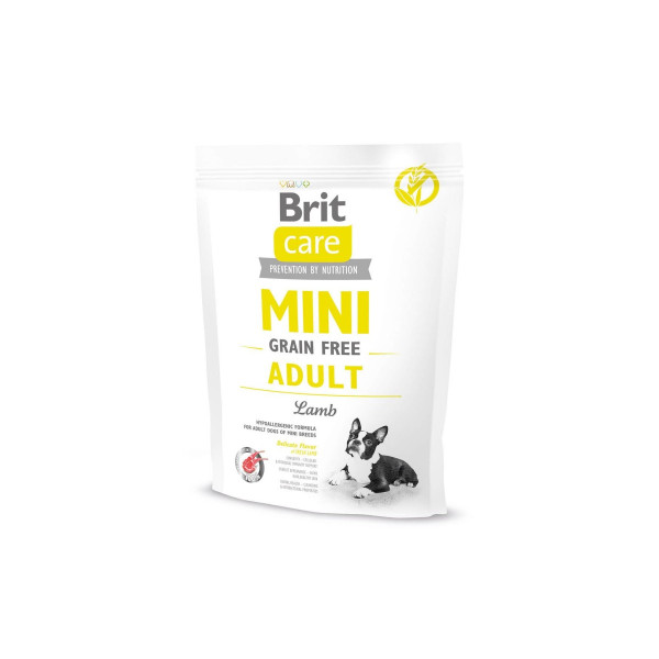 Сухий корм для дорослих собак мініатюрних порід Brit Care GF Mini Adult Lamb з ягням, 400 г