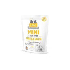 Brit Care GF Mini Hair&Skin із лососем для собак мініатюрних порід з додатковим доглядом за вовною 400г