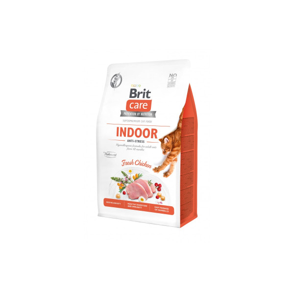 Brit Care Cat GF Indoor Anti-stress Сухий корм для кішок, що живуть у приміщенні, 400 г,