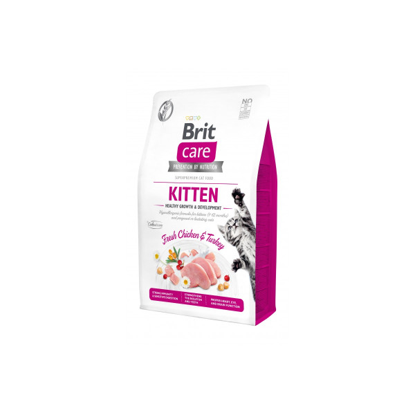 Brit Care Cat GF Kitten HGrowth & Development Сухий корм для кошенят (курка та індичка) 2 кг